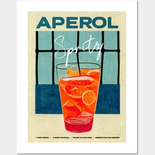Retro Aperol Spritz Poster By the Pool Homebar, Kitchen Bar Prints, Vintage Drinks, Recipe, Wall Art Posters and Art